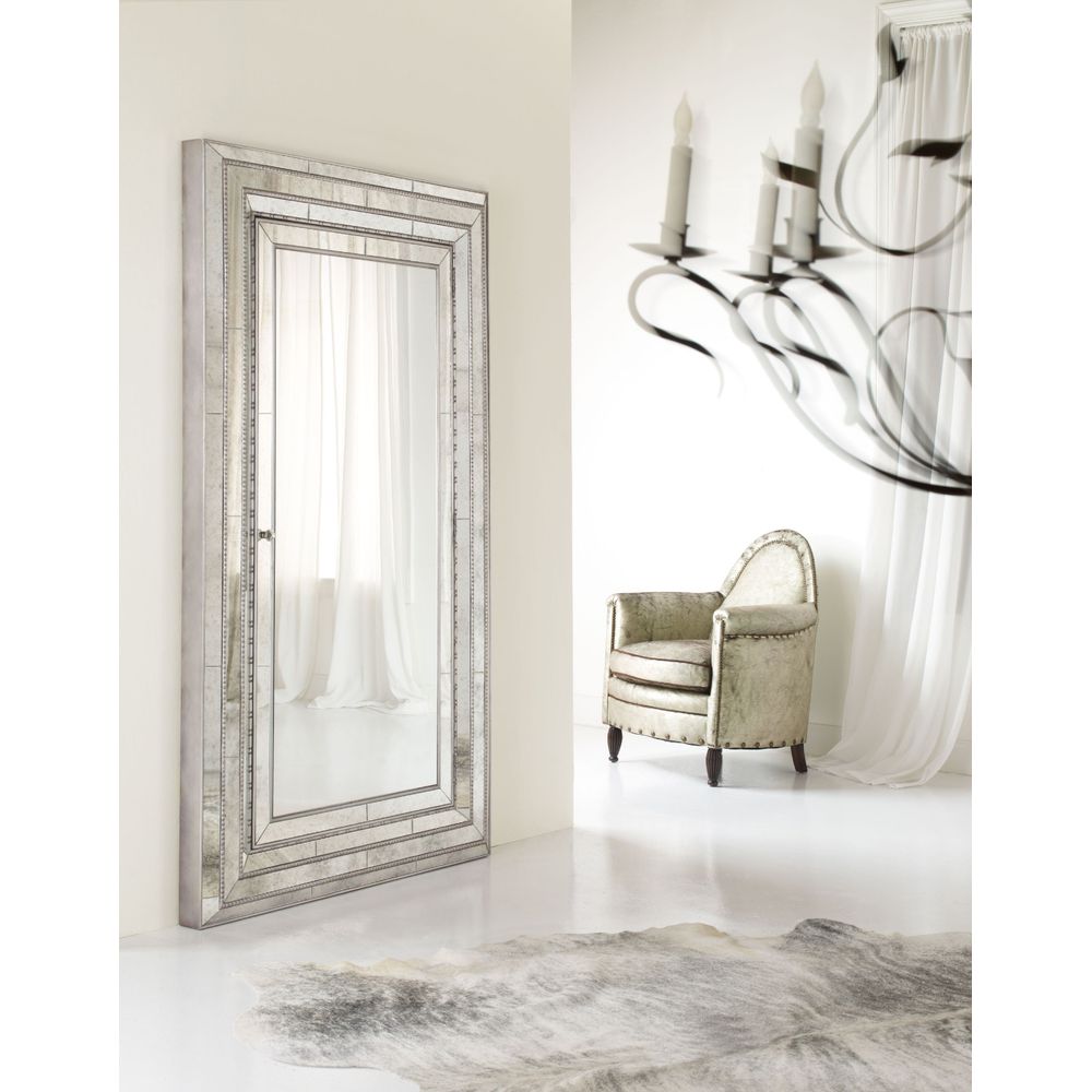 Standing Mirrors Melange Glamour Floor Mirror with Jewelry Armoire Storage
