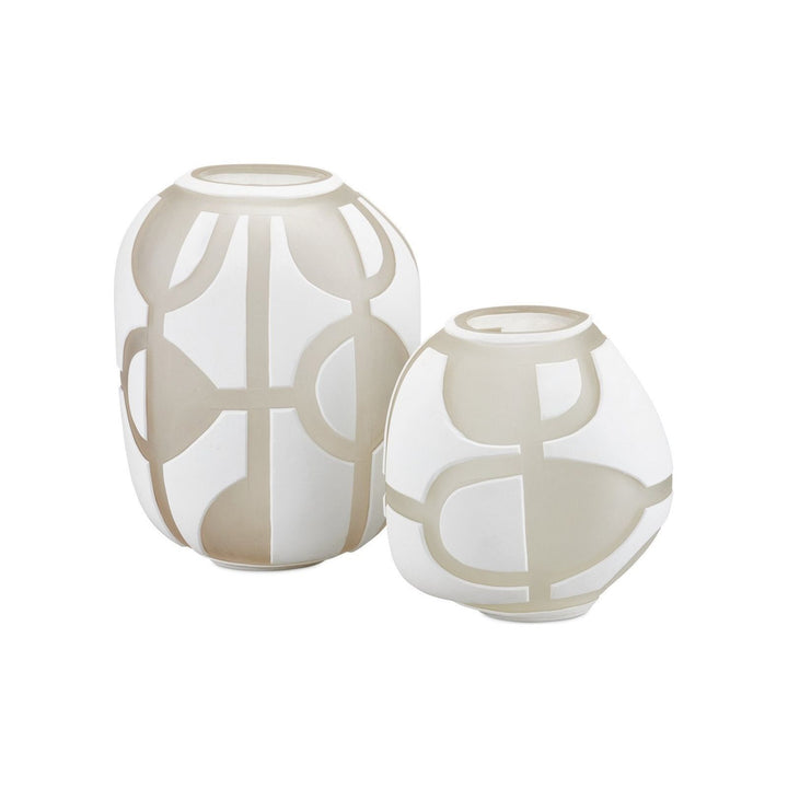 Art Decortif White Vase Set of 2