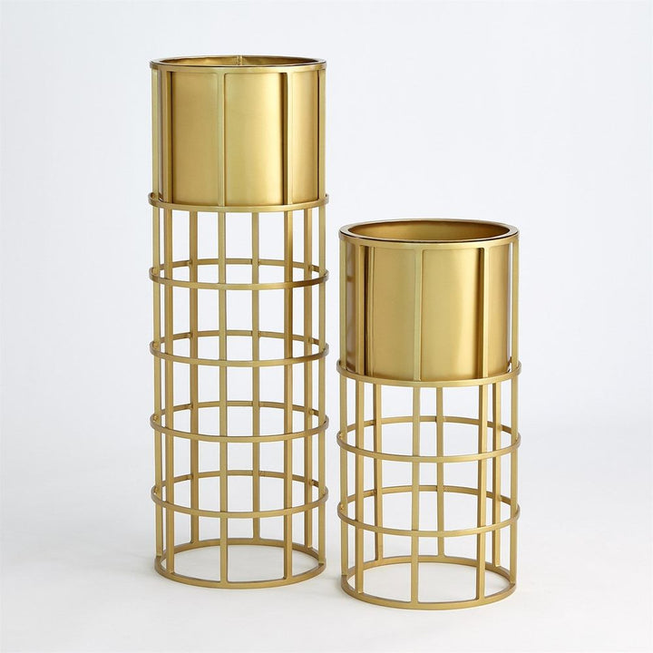 Indoor Planters Ringed Planter-Brass-Sm