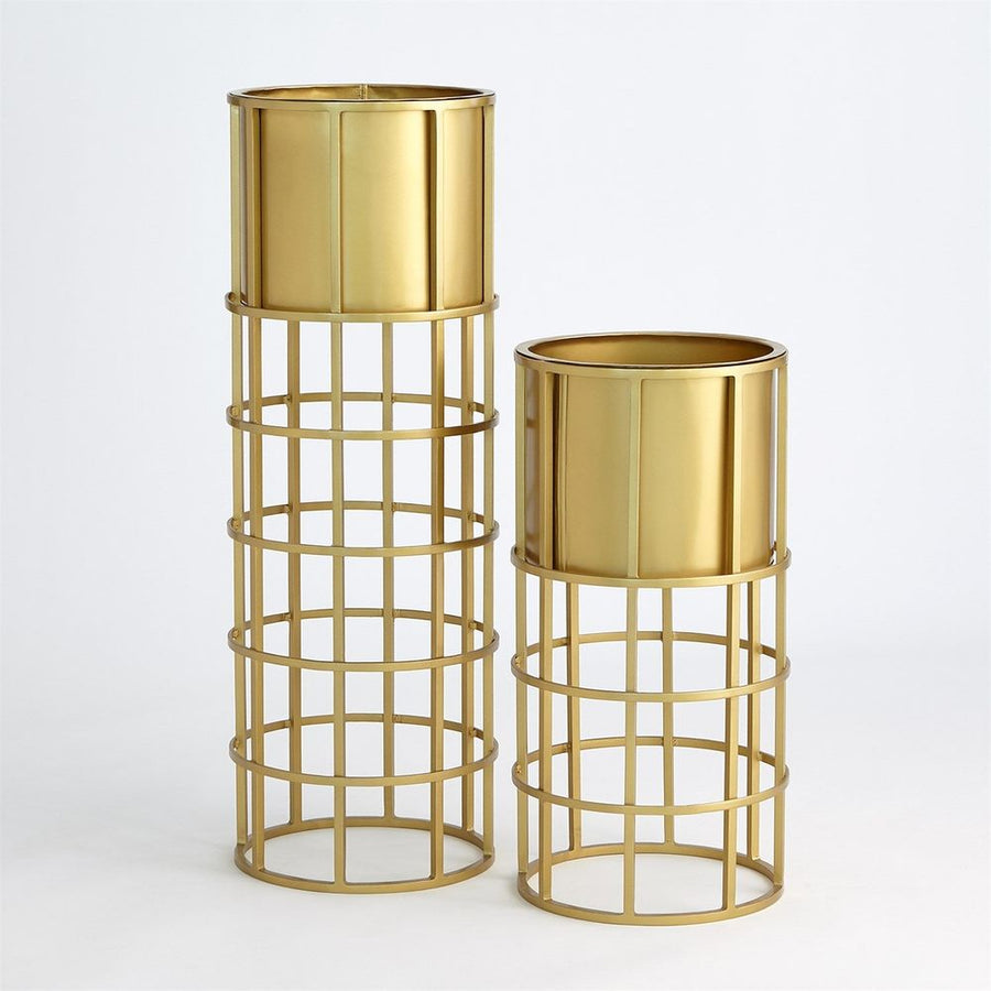 Indoor Planters Ringed Planter-Brass-Sm