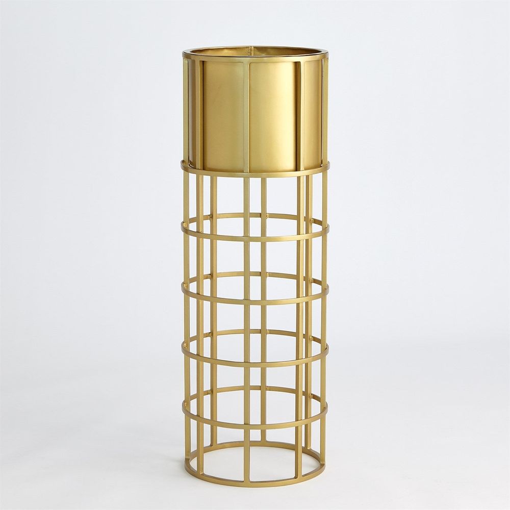 Indoor Planters Ringed Planter-Brass-Lg