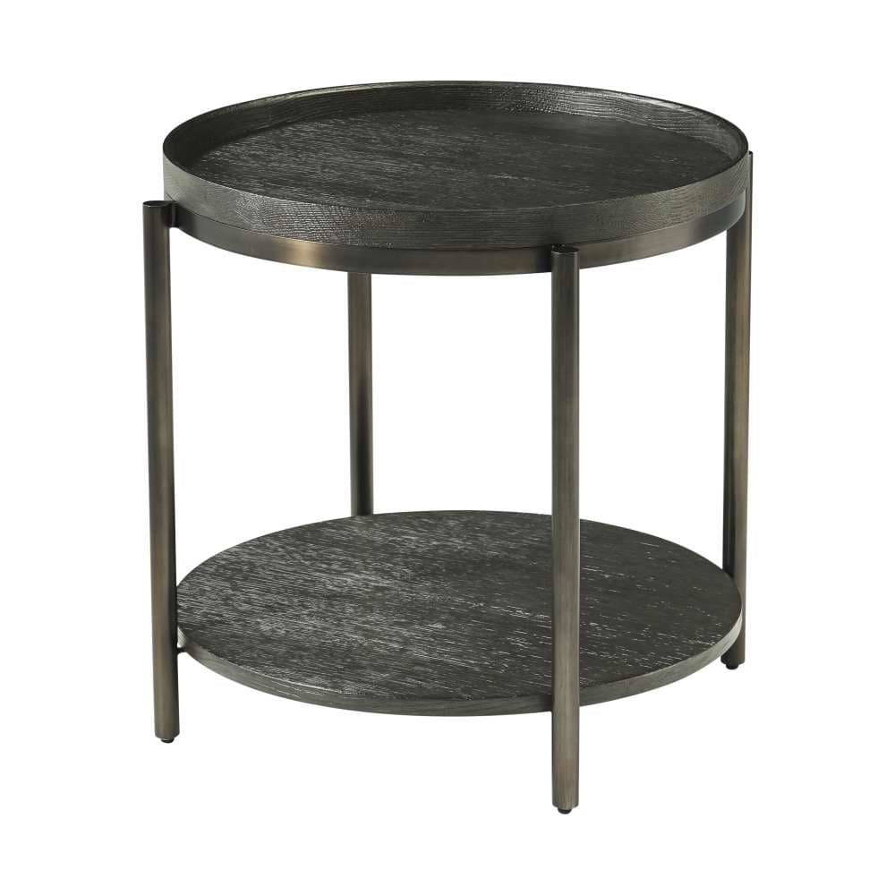 Repose Round Side Table-Theodore Alexander-THEO-TA50136.C325-Side TablesCharcoal Oak-24"W-4-France and Son