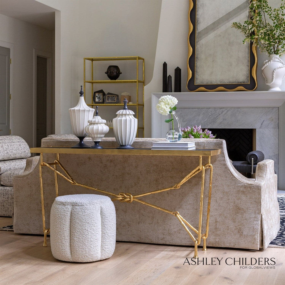 Love Knot Console-Global Views-GVSA-ASH9.90021-Console TablesGold Leaf/Black-2-France and Son