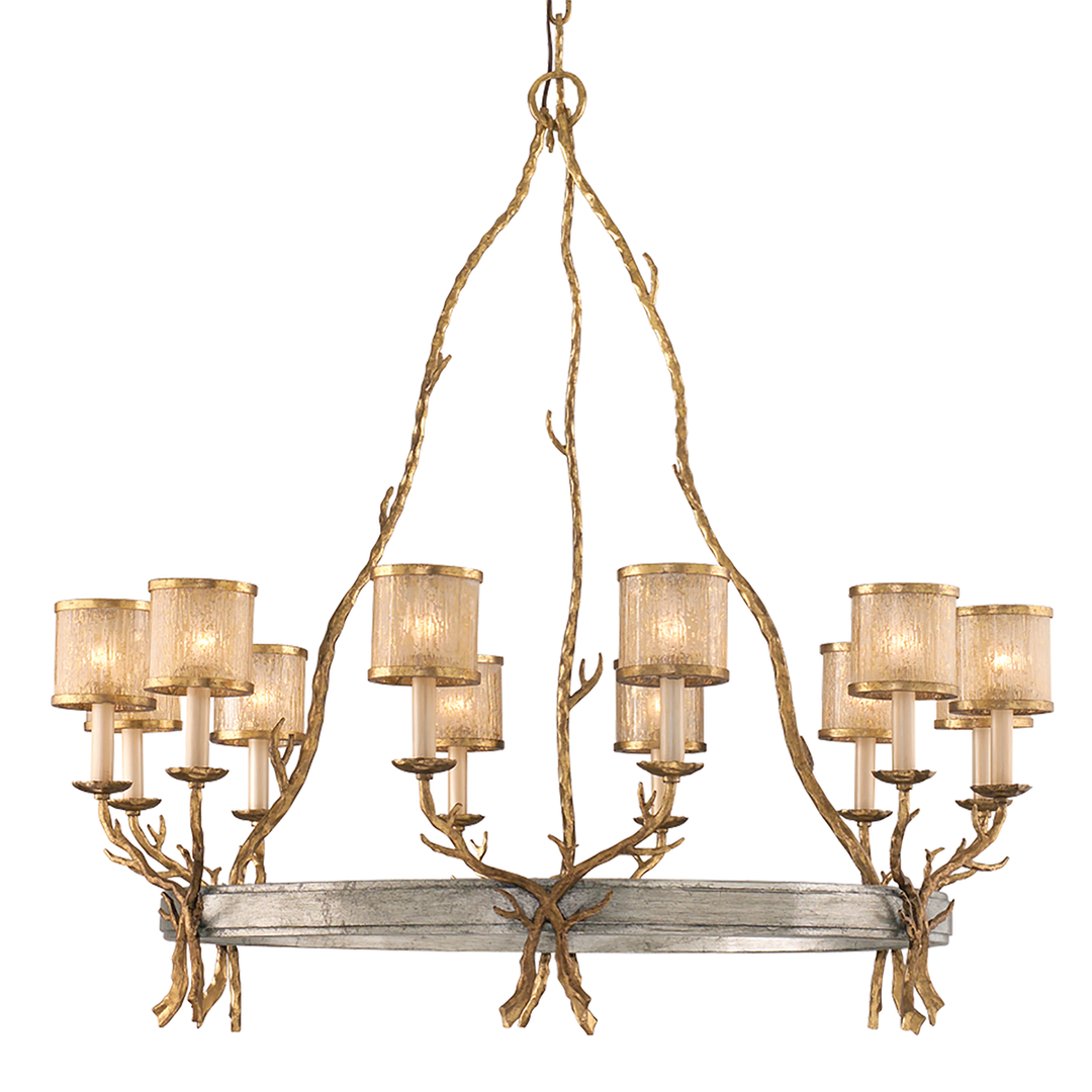 Parc Royale Chandelier - Vintage Gold Leaf 12 Lights