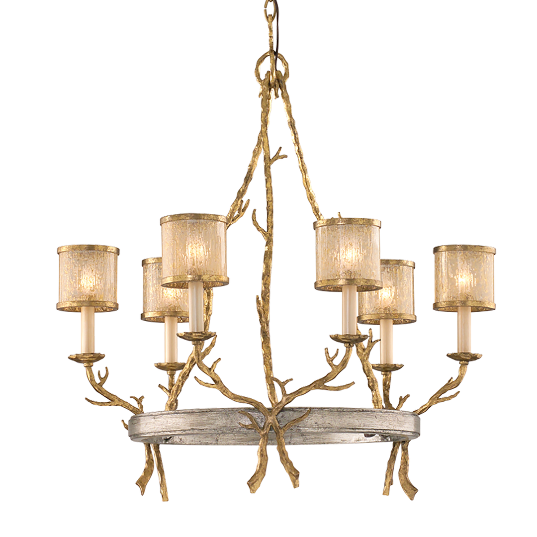 Parc Royale Chandelier - Vintage Gold Leaf 6 Lights