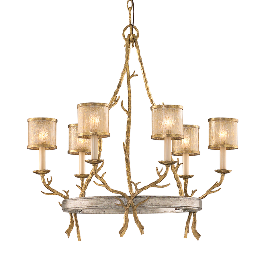 Chandeliers Parc Royale Chandelier - Vintage Gold Leaf 6 Lights