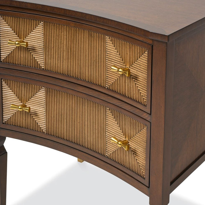 Nightstands Reeded Brass Nightstand