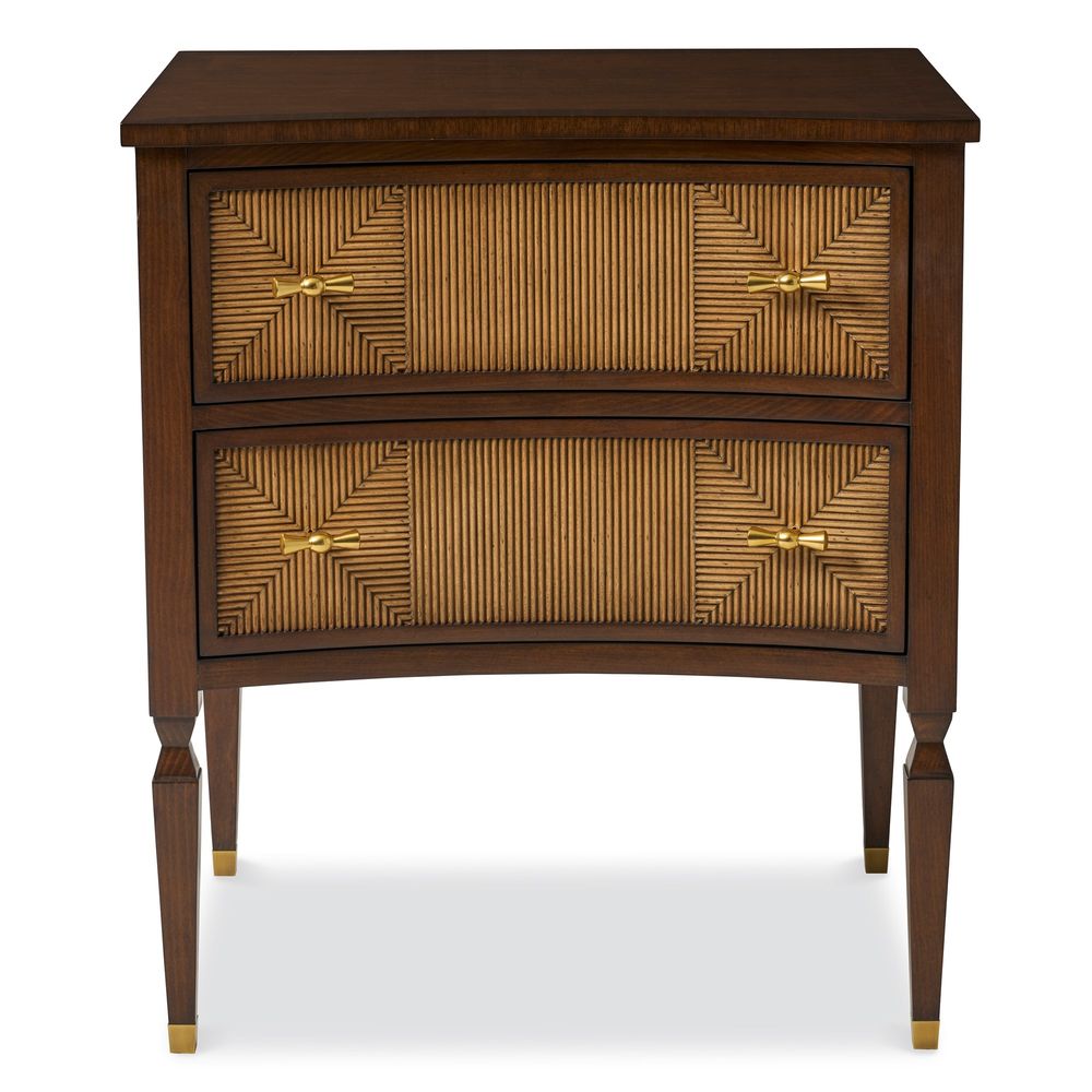 Nightstands Reeded Brass Nightstand