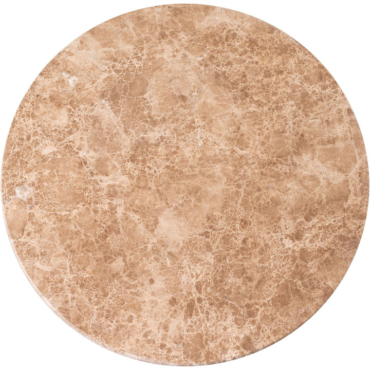 Cindra Genuine Marble Top And Iron Base Coffee Table — Beige / Brushed Brass