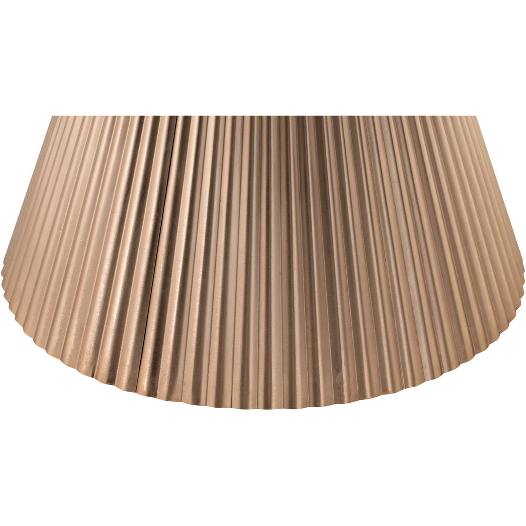 Cindra Genuine Marble Top And Iron Base Coffee Table — Beige / Brushed Brass