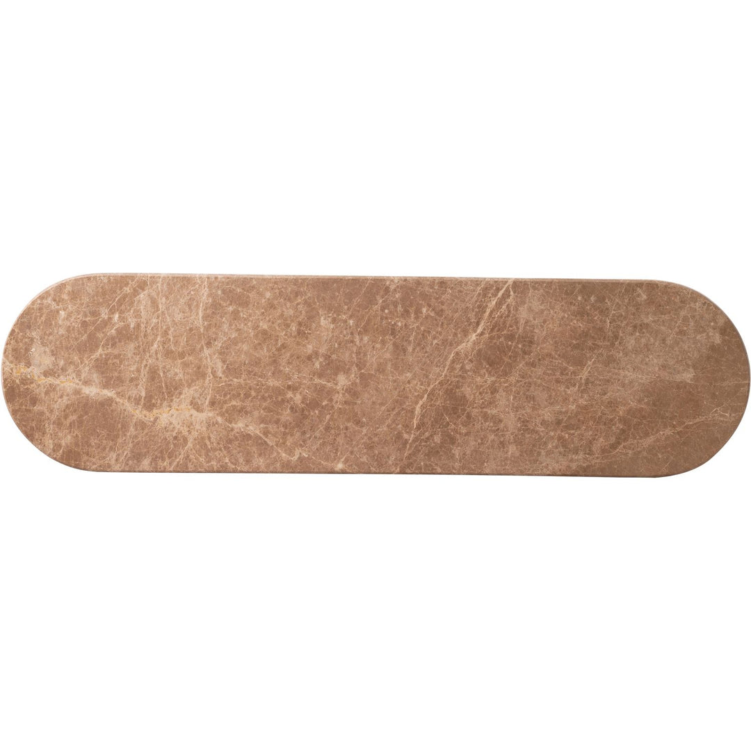 Cindra Genuine Marble Top And Iron Base Console Table — Beige / Brushed Brass