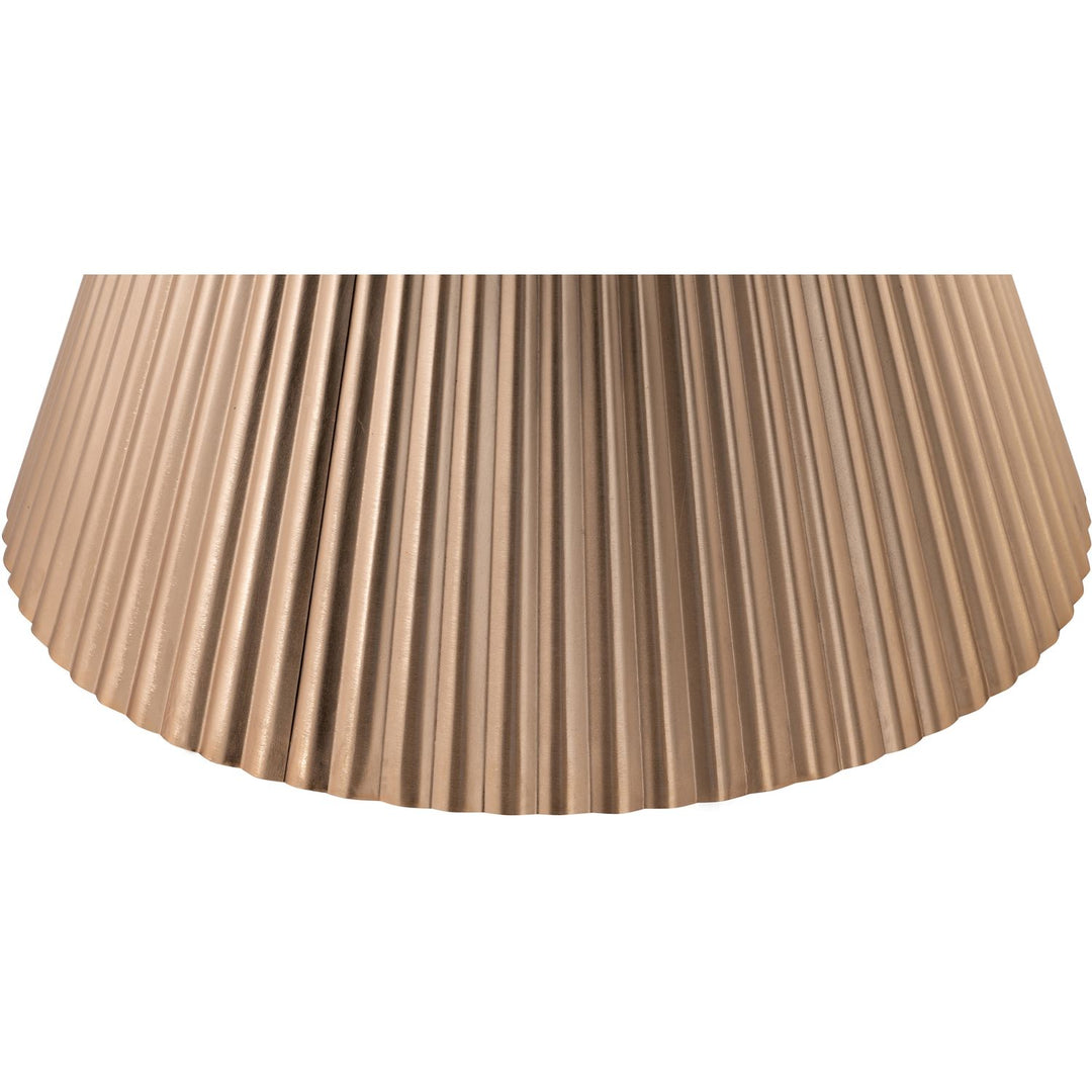 Cindra Genuine Marble Top And Iron Base Coffee Table — Brown / Brushed Brass