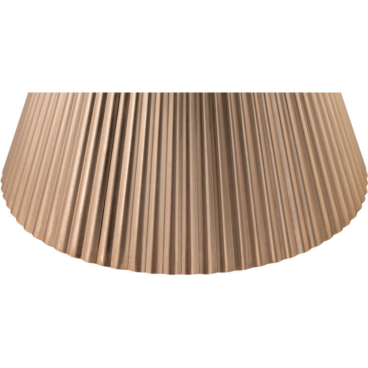 Cindra Genuine Marble Top And Iron Base Coffee Table — Brown / Brushed Brass