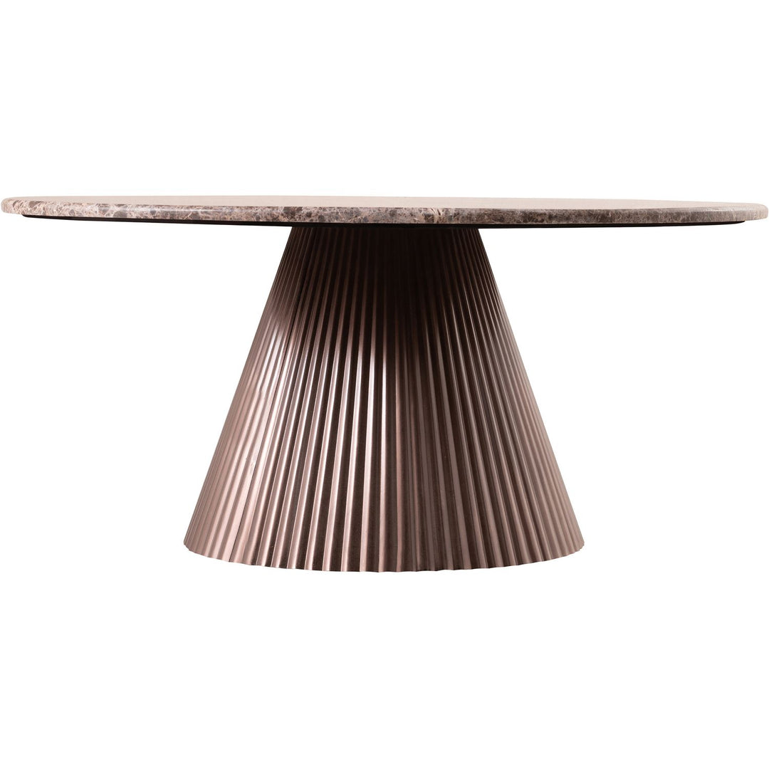 Cindra Genuine Marble Top And Iron Base Coffee Table — Brown / Bronzed Bronze