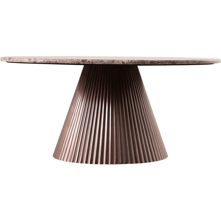 Cindra Genuine Marble Top And Iron Base Coffee Table — Brown / Bronzed Bronze