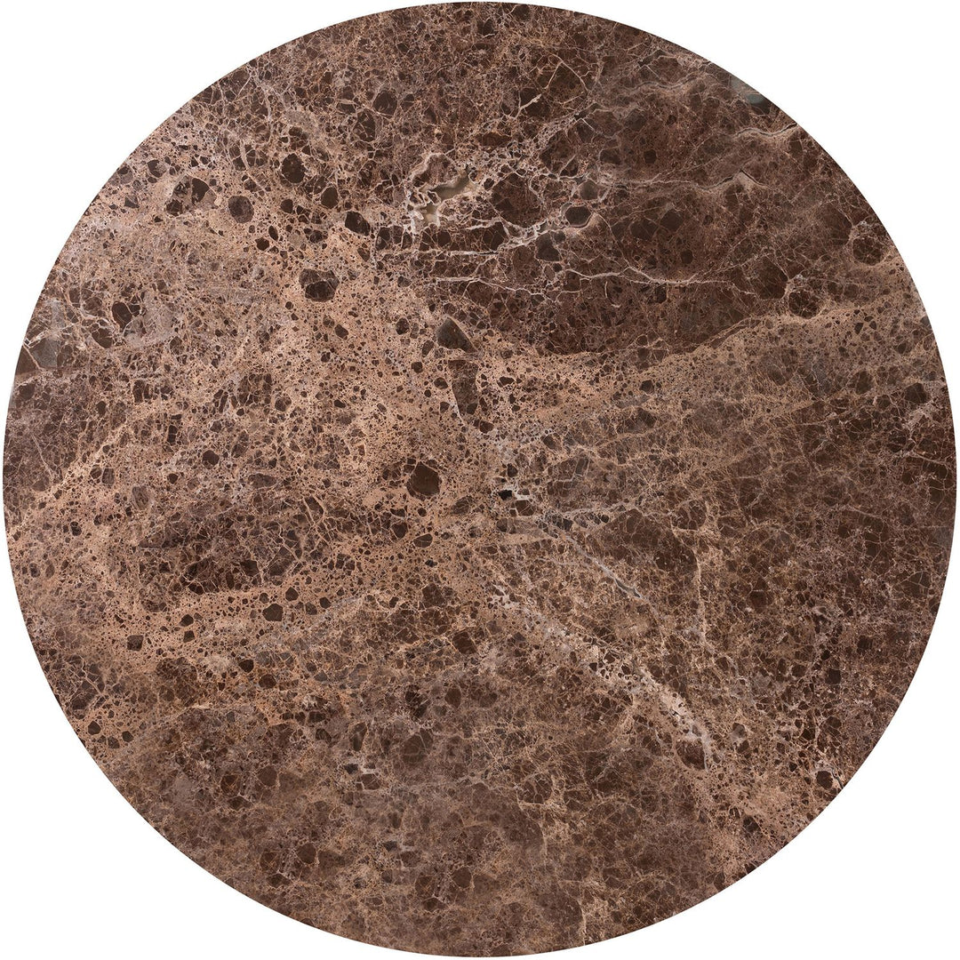 Cindra Genuine Marble Top And Iron Base Coffee Table — Brown / Bronzed Bronze