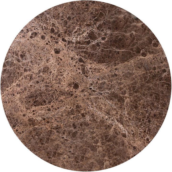 Cindra Genuine Marble Top And Iron Base Coffee Table — Brown / Bronzed Bronze