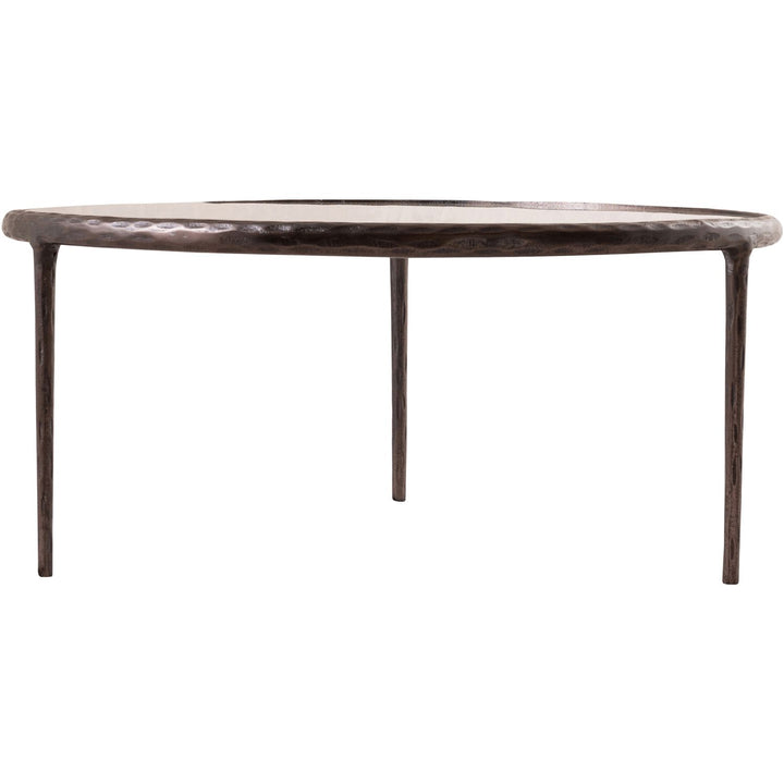 Evren Glass Top And Aluminum Base Coffee Table — Clear / Bronzed Bronze