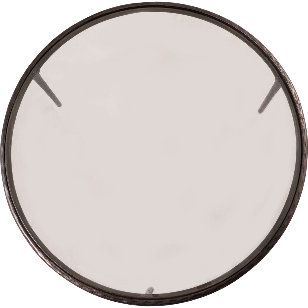 Evren Glass Top And Aluminum Base Coffee Table — Clear / Bronzed Bronze