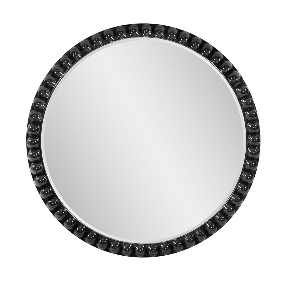 The Varsha Round Oversized Beaded Mirror-The Howard Elliott Collection-HOWARD-66067BL-MirrorsBlack-1-France and Son