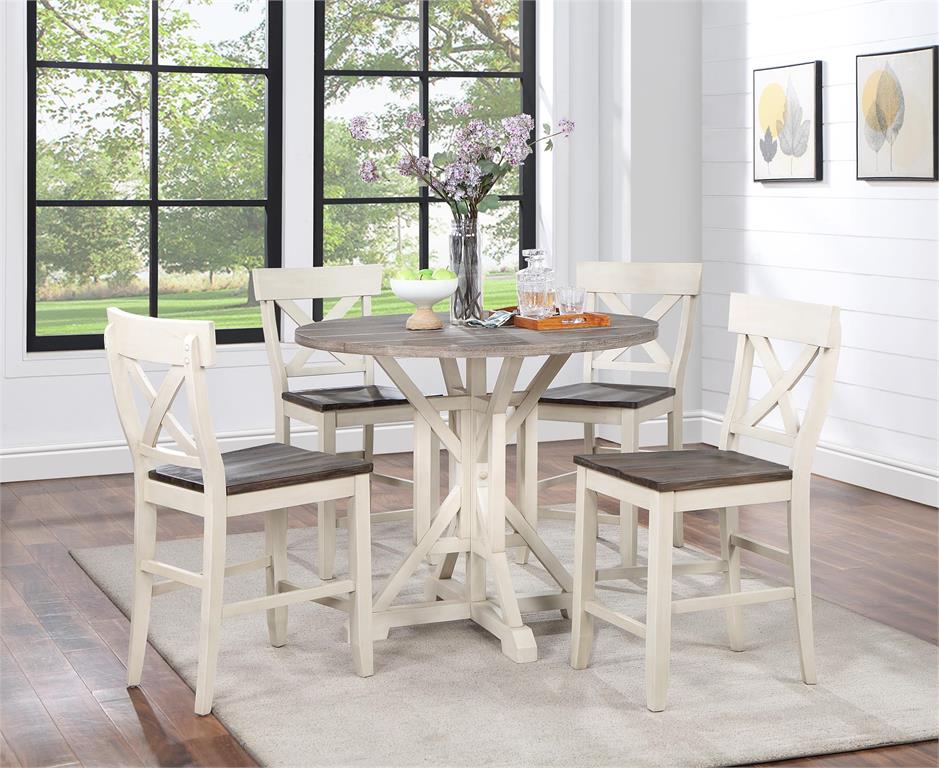 Round Counter Height Dining Table-Coast2Coast Home-C2CA-66122-Dining TablesCream-2-France and Son