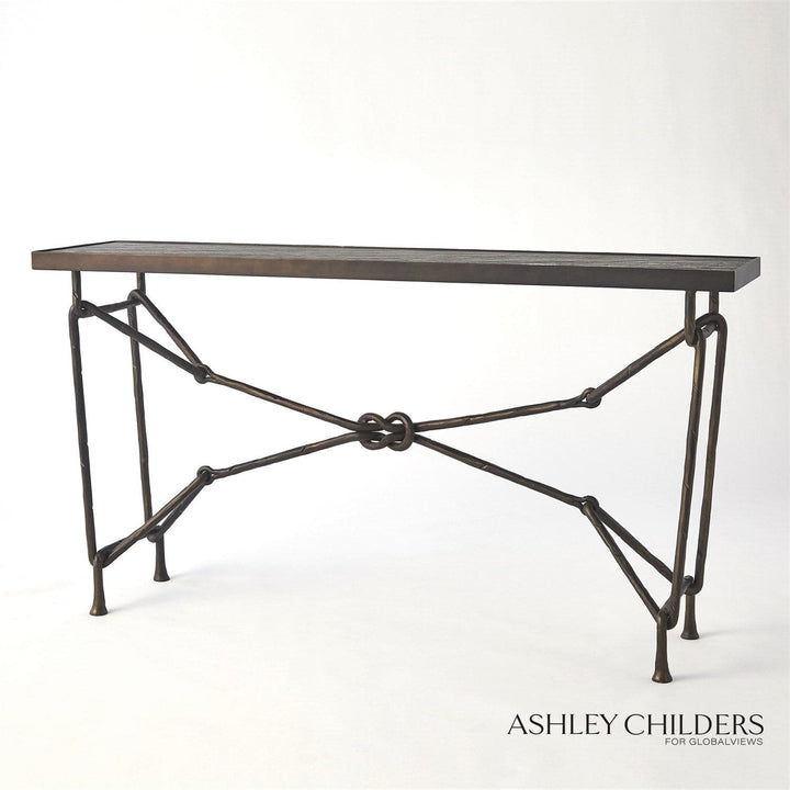 Love Knot Console-Global Views-GVSA-ASH9.90020-Console TablesBronze/Black-5-France and Son