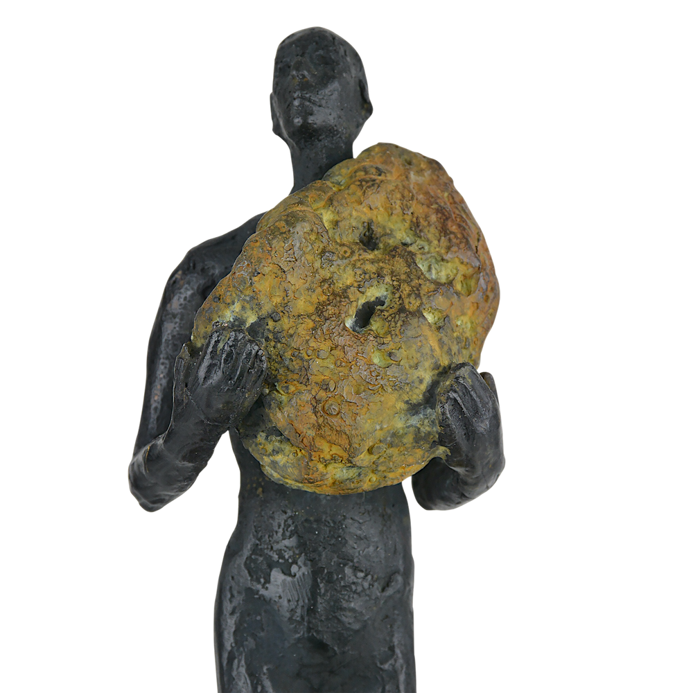 Decorative Objects Man on Rock Medium Bronze