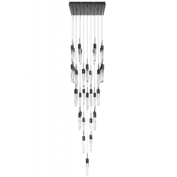 The Original Aspen Collection Dark Bronze 41 Light Pendant Fixture With Clear Crystal Bronze 41