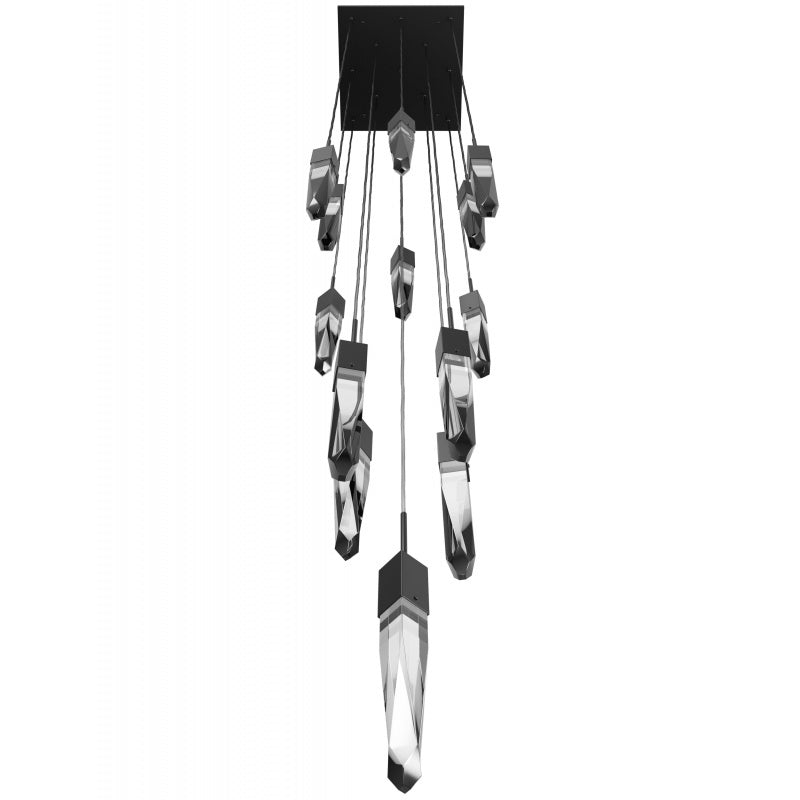 The Original Aspen Collection Dark Bronze 13 Light Pendant Fixture With Clear Crystal Bronze 13