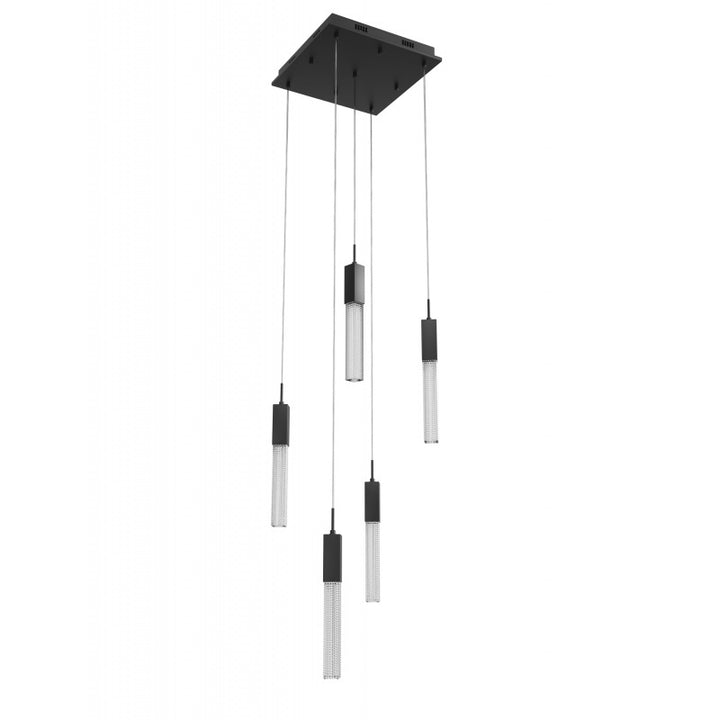 Boa Collection Black 5 Light Pendant Fixture Black 5