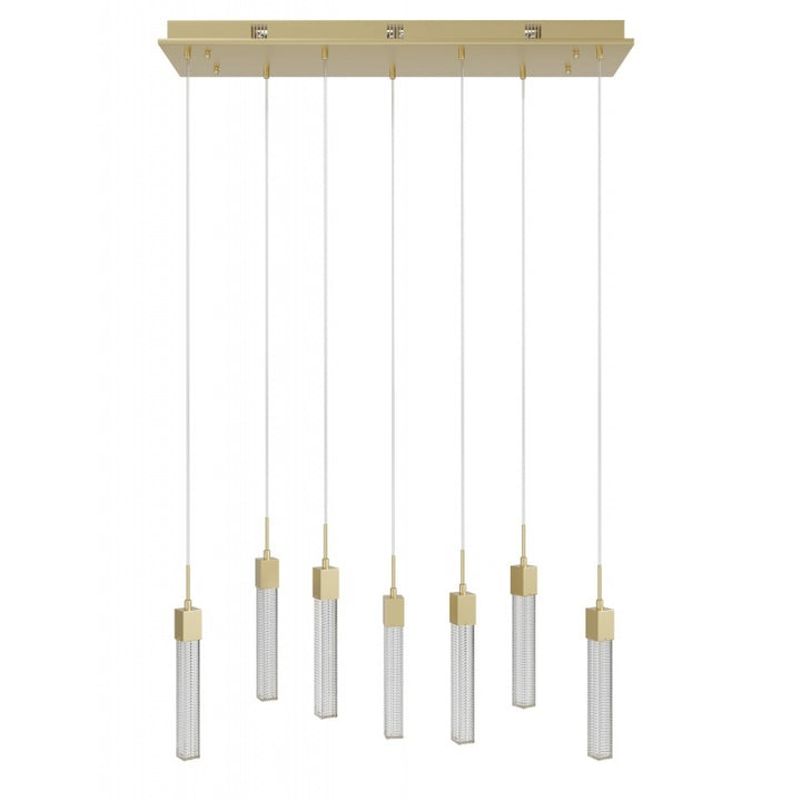 Boa Collection Black 7 Light Pendant Fixture Brass 7