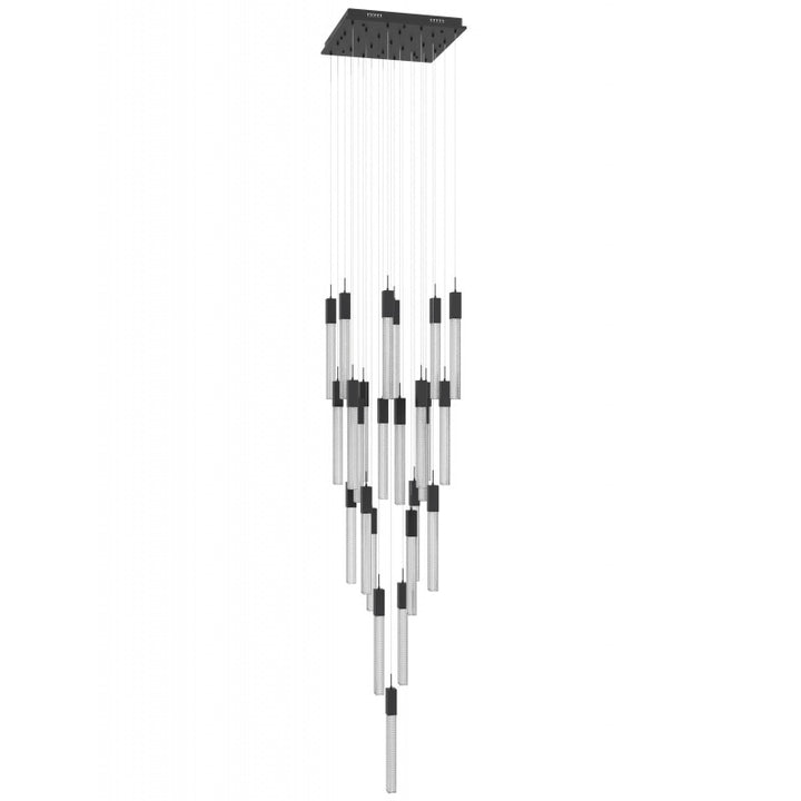 Boa Collection Black 25 Light Pendant Fixture Black 25