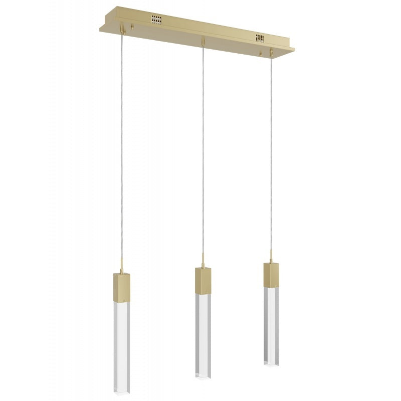 The Original Glacier Avenue Collection  3 Light Penant Fixture With Clear Crystal Brass 3