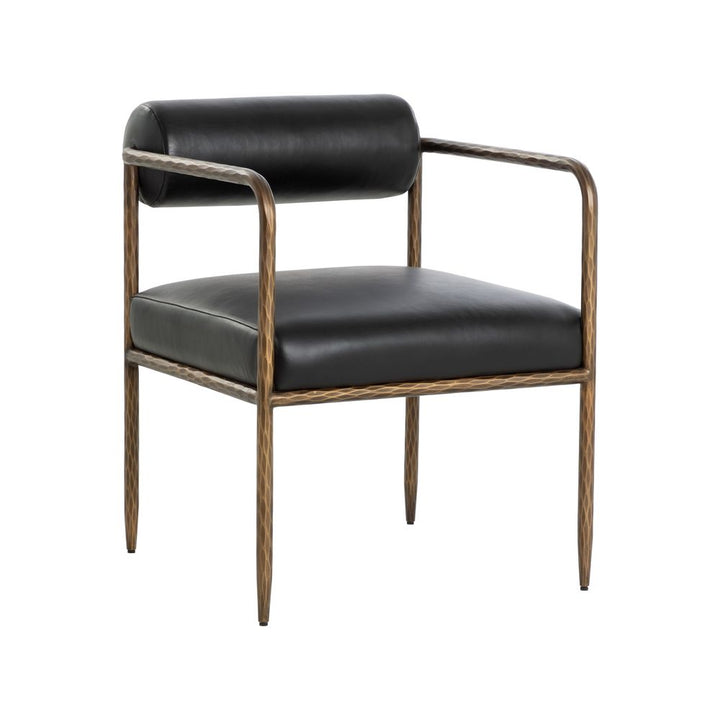 Dining Chairs Ajani Dining Armchair - Charcoal Black Leather