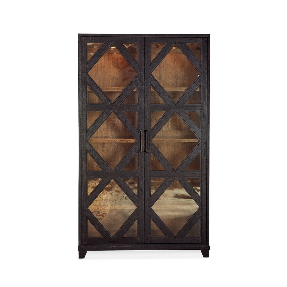 Cabinets & Curios Montana Display Cabinet - Black - Glass Wood