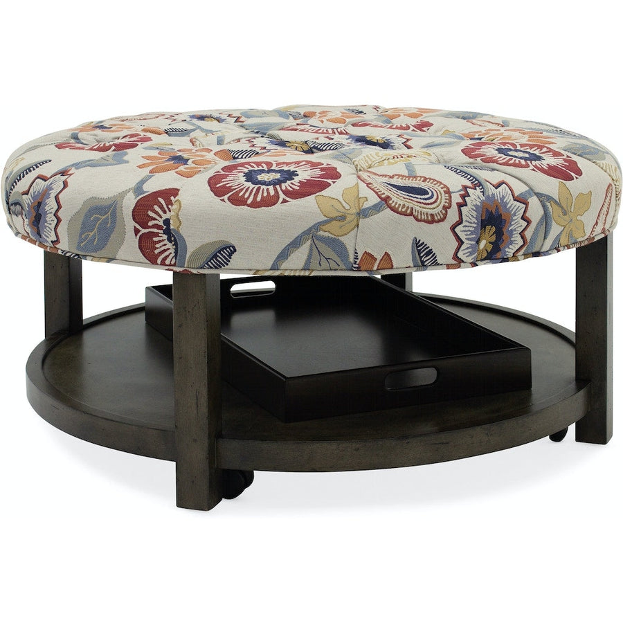 Harlow Round Tufted Ottoman-Hooker Furniture Custom-HFC-6701-006-Stools & Ottomans-1-France and Son