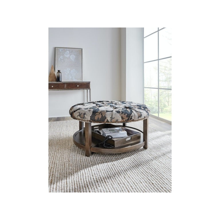 Harlow Round Tufted Ottoman-Hooker Furniture Custom-HFC-6701-006-Stools & Ottomans-2-France and Son