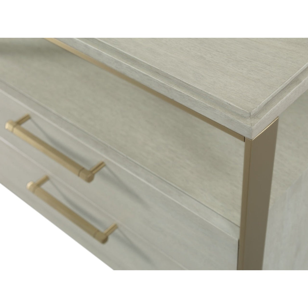 Libby Langdon Miller Nightstand - Sheer Dove - Walnut Solids