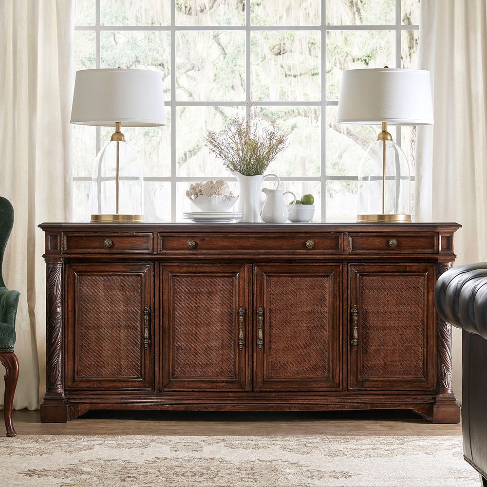 Sideboards & Credenzas Hamption Four Door - Three Drawer Buffet - Brown - Metal Wood