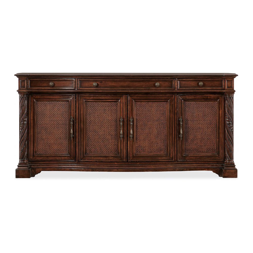 Sideboards & Credenzas Hamption Four Door - Three Drawer Buffet - Brown - Metal Wood
