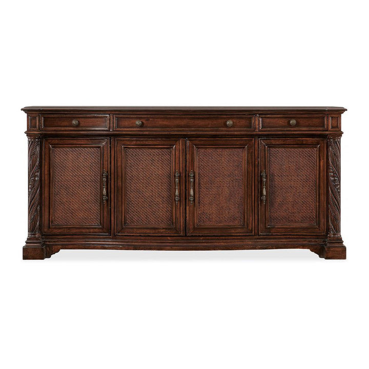Sideboards & Credenzas Hamption Four Door - Three Drawer Buffet - Brown - Metal Wood