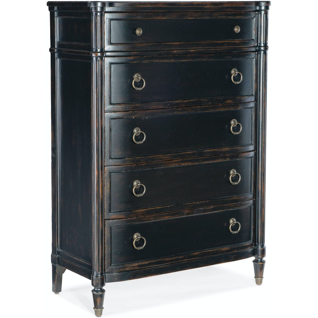 Charleston Five-Drawer Chest-Hooker-HOOKER-6750-90010-97-DressersBlack Cherry-3-France and Son