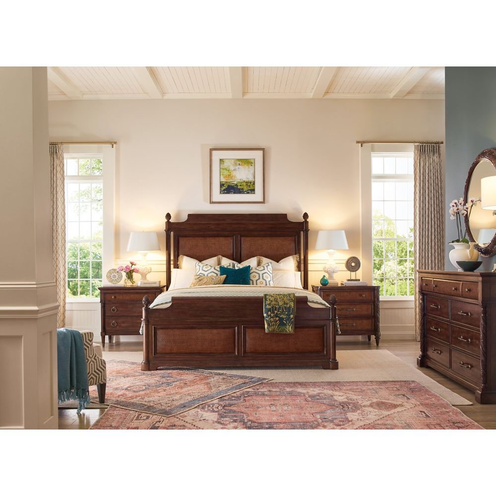 Beds Charleston King Panel Bed - Dark Wood