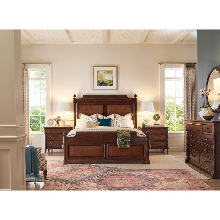 Beds Charleston King Panel Bed - Dark Wood