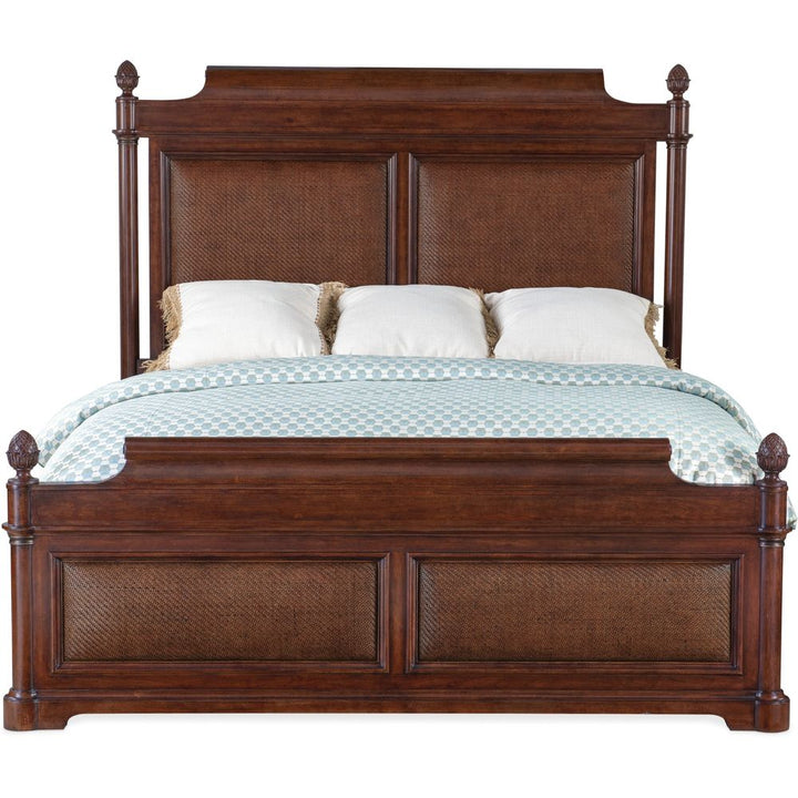 Beds Charleston King Panel Bed - Dark Wood