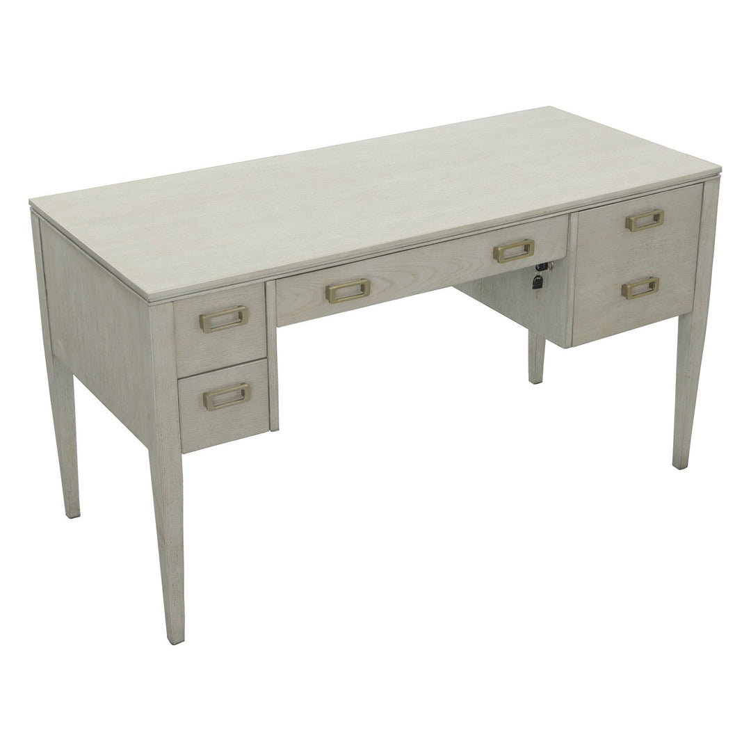 Libby Langdon Patton Desk - Sheer Dove - Walnut Solids