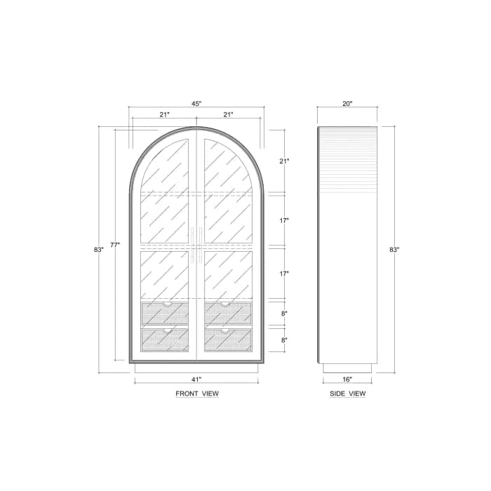 Vannes Display Cabinet w/ 3 LED-Bramble-BRAM-68055WHD-STWRWWS-Bookcases & Cabinets-8-France and Son