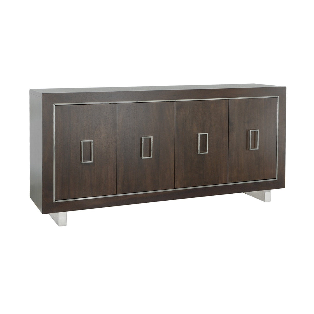 Libby Langdon Merritt Credenza - Smoked Stone - Stainless Steel, Walnut Solids