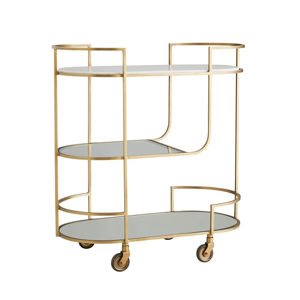 Bar Storage: Carts Bellamy Bar Cart - Gold