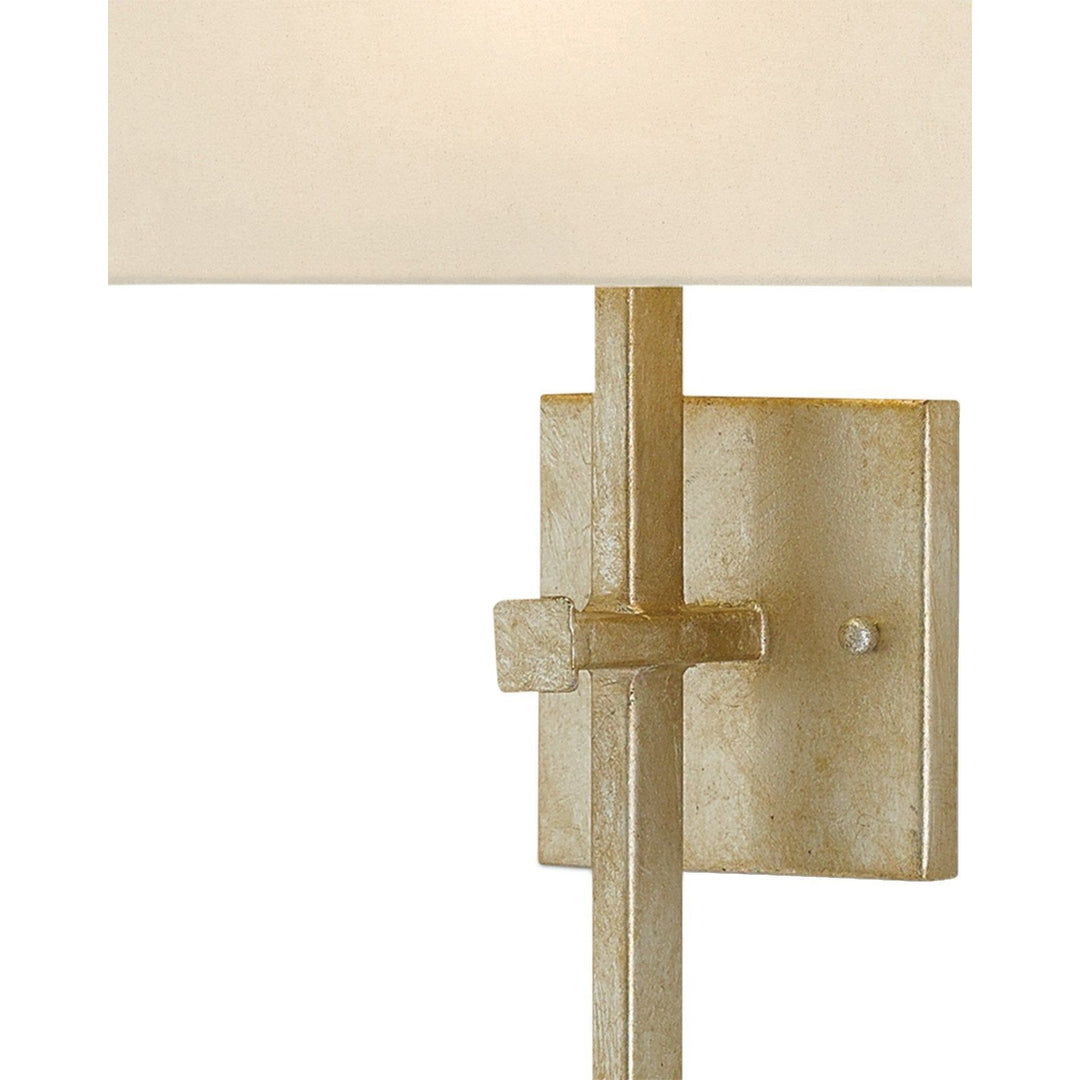 Ashdown Silver Wall Sconce, White Shade